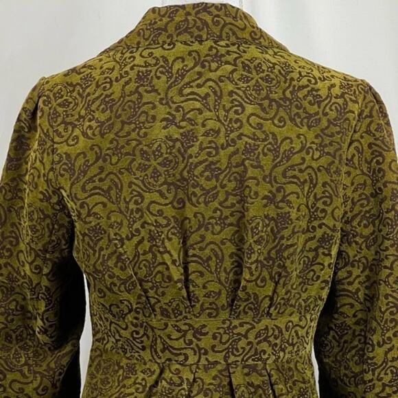 Dizzy Lizzie Olive & Brown Tapestry Boho CottageCore Jacket NWOT Size S - Picture 6 of 11